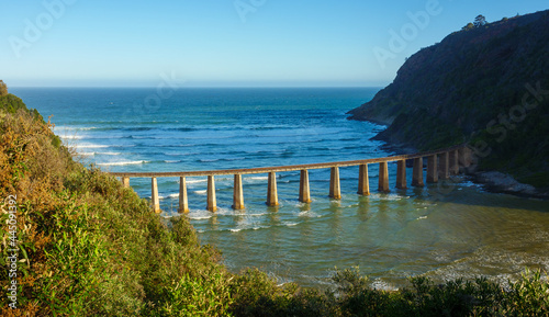 The old railway bridge across the Kaaimans River near Wilderness and George. Garden Route, Western Cape. South Africa photo