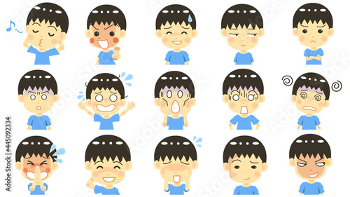 男の子イラスト表情03
