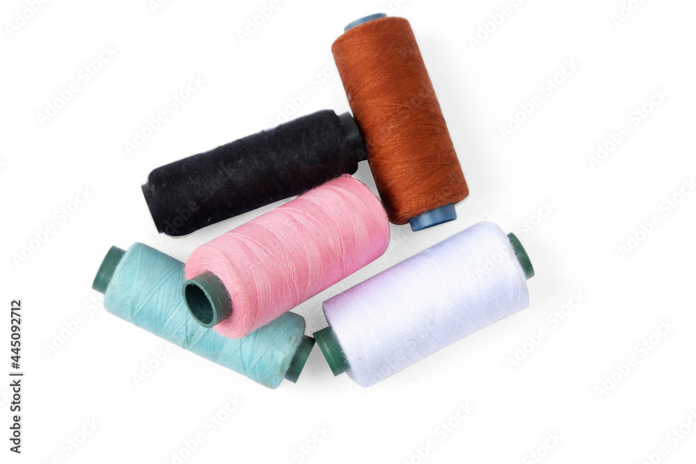 Color sewing thread isolated on a white background Color sewing thread isolated on a white background
