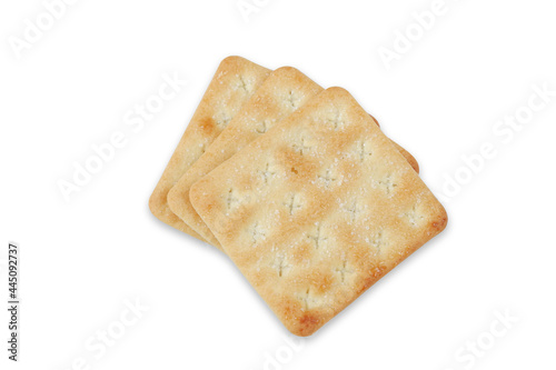 Crispy crackers with sugar isolated on white background