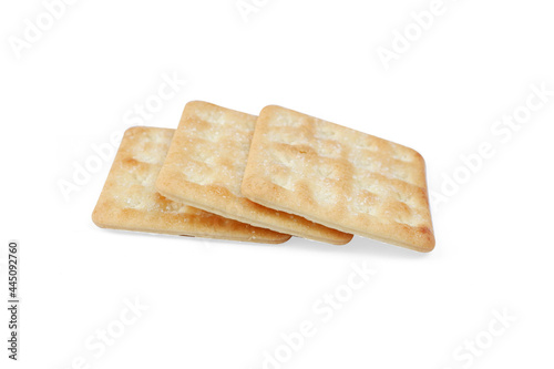 Crispy crackers with sugar isolated on white background
