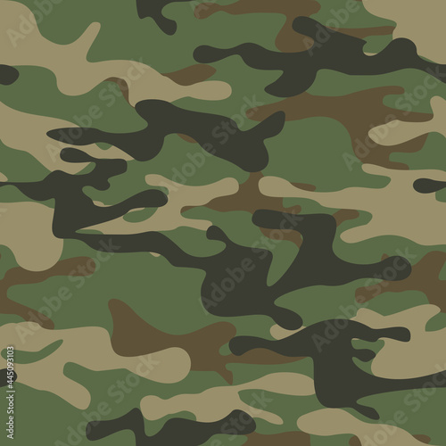  Camouflage seamless pattern from spots. Military texture. Print. Vector