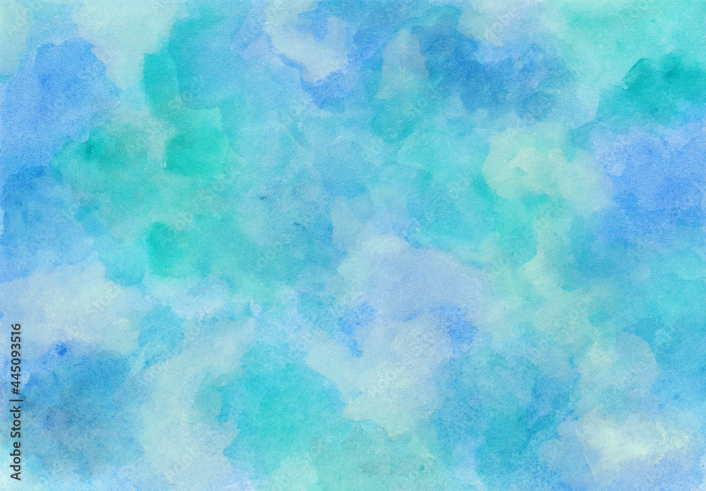 素材テクスチャ 水彩にじみ 青 緑色 Stock 일러스트레이션 Adobe Stock