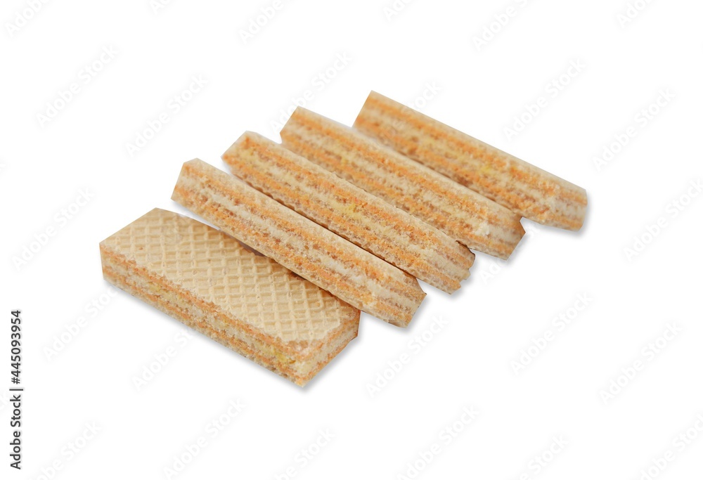Wafers with milk cream isolated on a white background Wafers with milk cream isolated on a white background