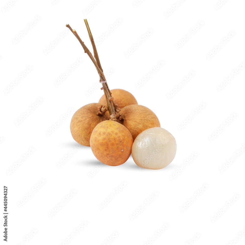 Fresh longan (Dimocarpus longan) isolated on a white background Fresh longan (Dimocarpus longan) isolated on a white background