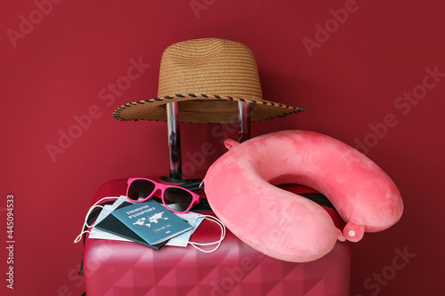 Packed suitcase with immune...