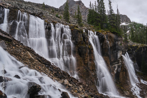 Seven veils waterfalls in Yoho National Park. British Columbia. Canada