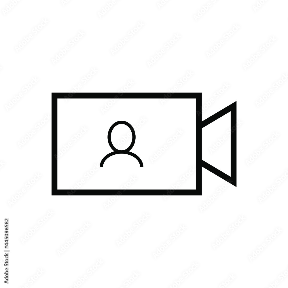 Video Conference Related and Video Call Vector Line Icons.