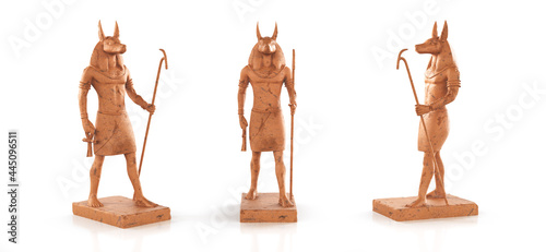 Tableau sur toile 3D rendering, illustration of a stone statue of  Anubis, the Egyptian god of dea