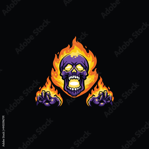 fire skull logo template