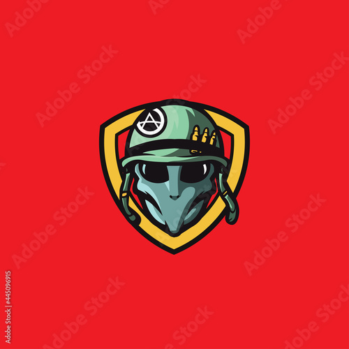 Army special forces with bird mask - Logo Template