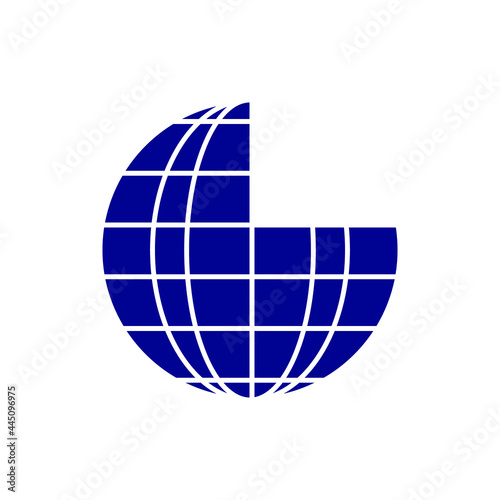Planetary map globe icon. Vector earth symbol, globe globus pictogram, traveler wide geography symbol or eco-friendly space exploration icon.