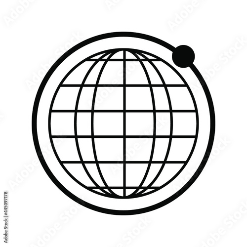 Planetary map globe icon. Vector earth symbol, globe globus pictogram, traveler wide geography symbol or eco-friendly space exploration icon.