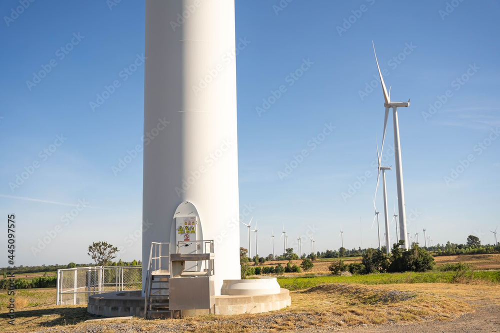 Wind turbines are alternative electricity sources, the concept of sustainable resources, Beautiful sky with wind generators turbines, Renewable energy Wind turbines are alternative electricity sources, the concept of sustainable resources, Beautiful sky with wind generators turbines, Renewable energy