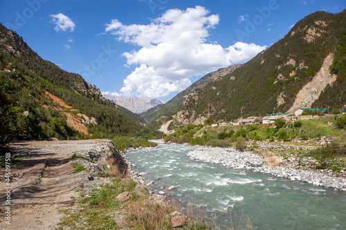 The picturesque Ardon river near the village of Buron. North Ossetia. Russia