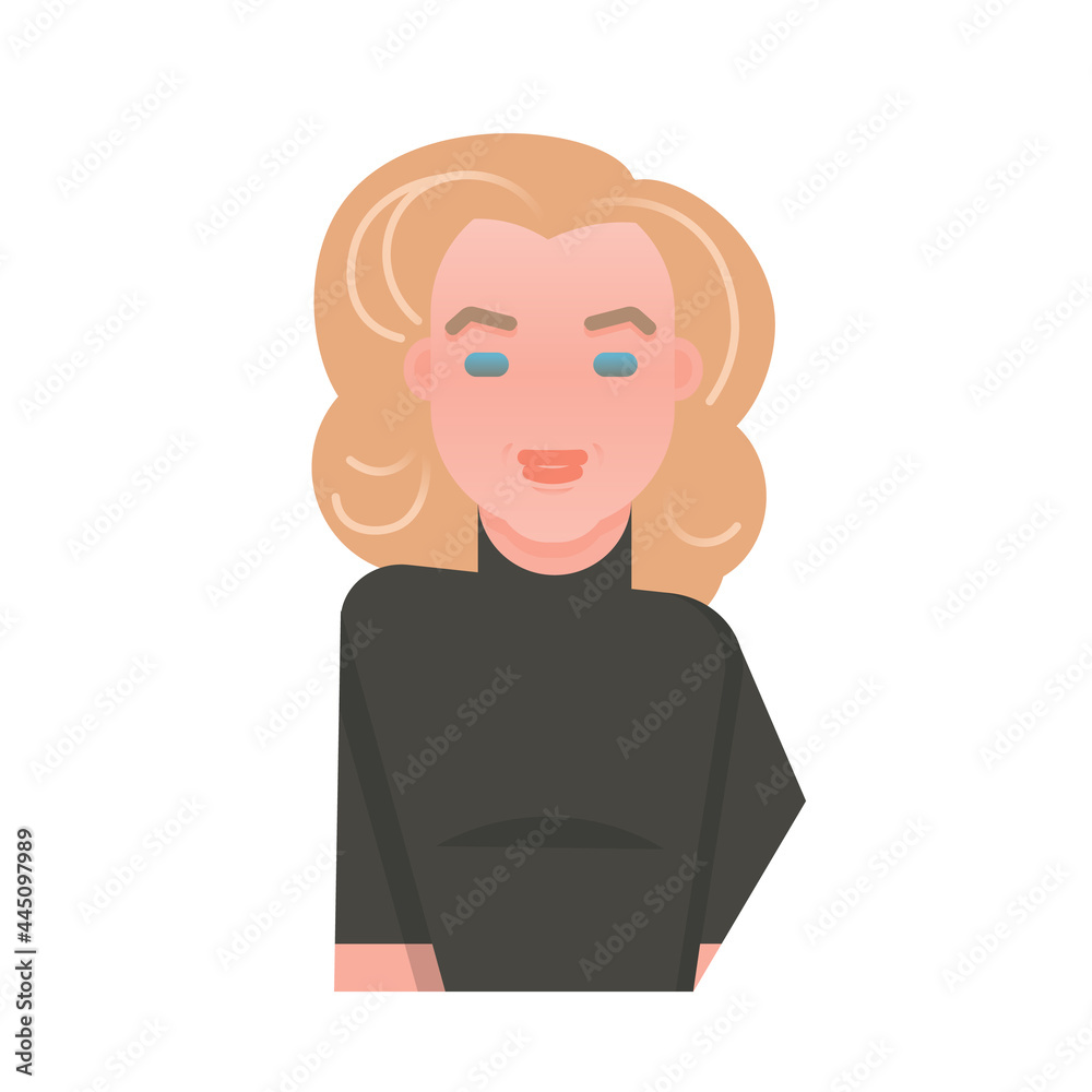 Beautiful blond woman avatar on a white background. Beautiful blond woman avatar on a white background.
