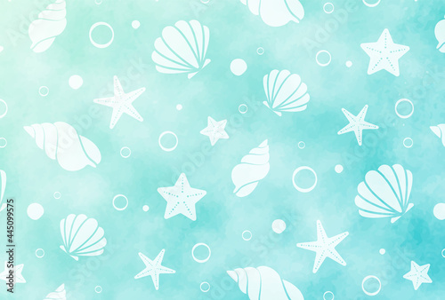 vector background with seashells for banners, cards, flyers, social media wallpapers, etc.