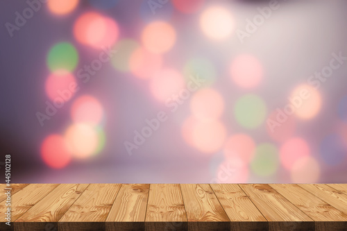 3D rendering, wooden top table on isolate blurred background