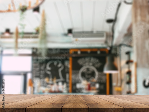 3D rendering, wooden top table on isolate blurred background
