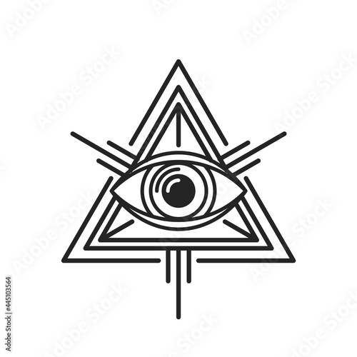 Eye of Providence Masonic Sign on White Background. Vector photo