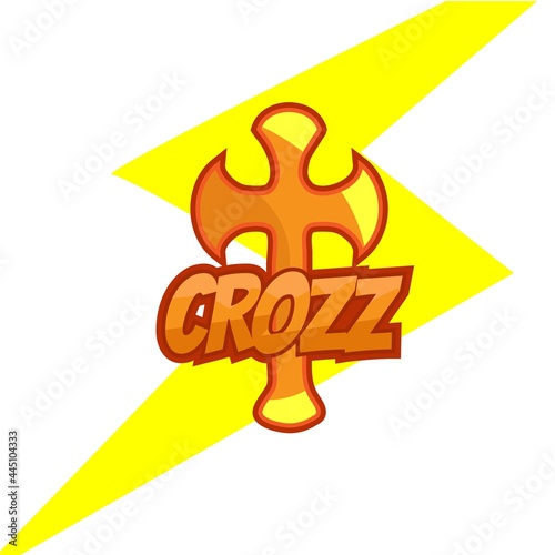Logo cross emblem tournament team initial esport. Mascot baseball game. mascot and esport logo design. easy to edit and customize