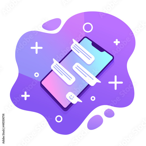 Illustration of smartphone messenger