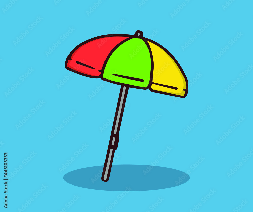 Obraz premium Colorful beach umbrellas in summer