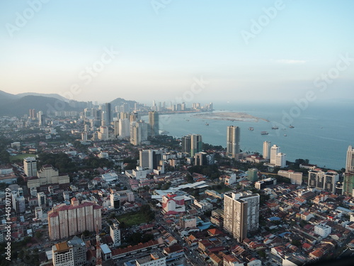The view of Georgetown, Penang from the top of a skyscraper