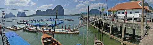 Koh Panyee is an Island Village with a famous floating soccer field, in Thailand photo