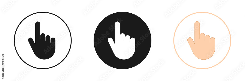 Obraz premium Computer mouse cursor pointer icons set. Hand cursor icons set. Web design.
