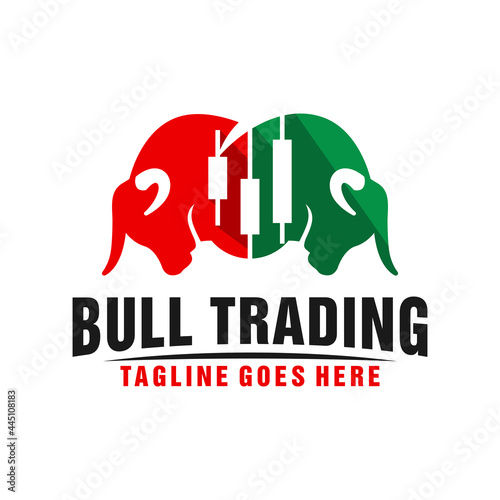 two bull heads logo trading business
