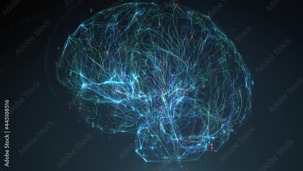 Digital model of the human brain. Brain scan technology concept. Neurosurgery diagnostic