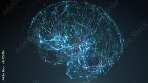 Digital model of the human brain. Brain scan technology concept. Neurosurgery diagnostic