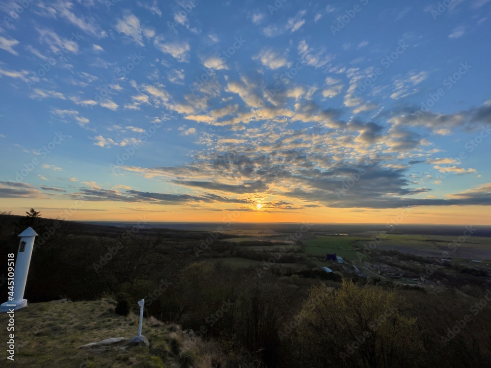 Sunset over fields