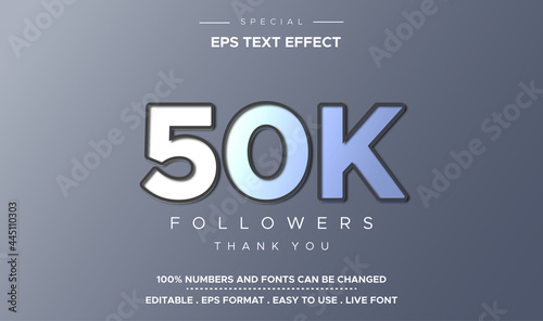 Editable text effect 50k followers