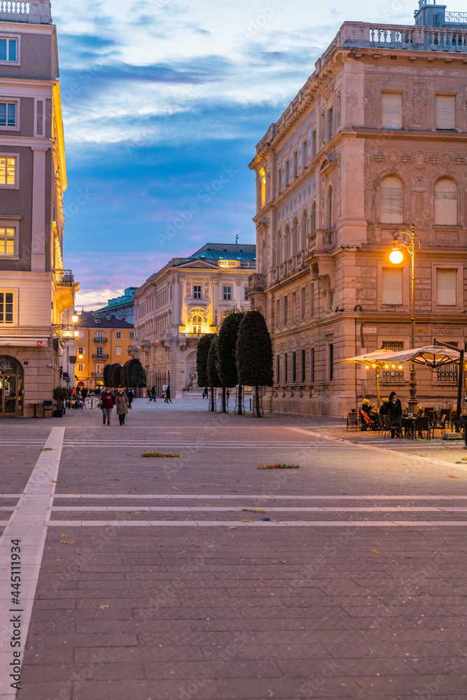 Fototapeta premium One night in Trieste. Atmospheres of Central Europe.