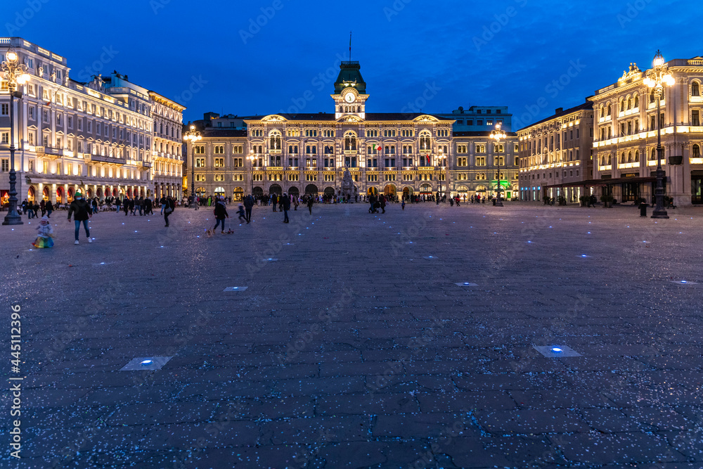 Naklejka premium One night in Trieste. Atmospheres of Central Europe.