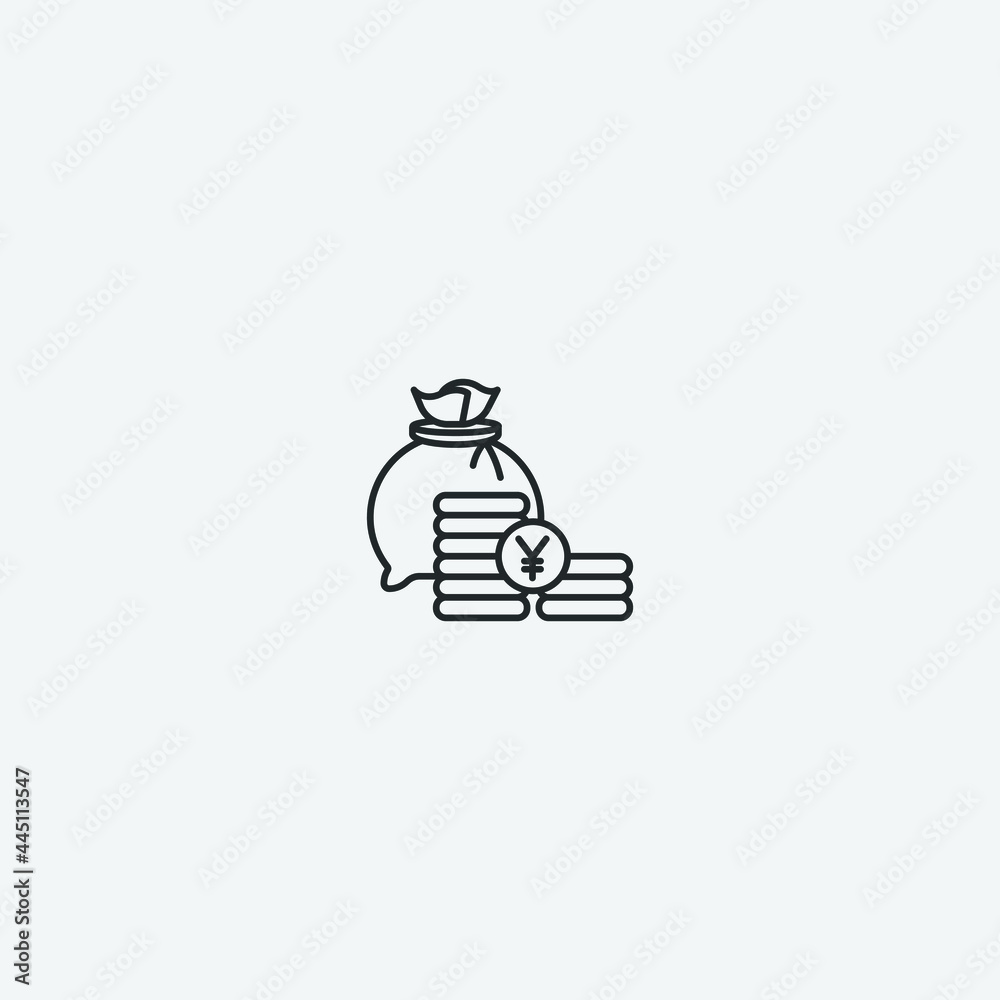 Money bag vector icon illustration sign Money bag vector icon illustration sign