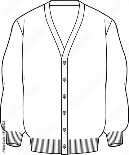 long sleeve cardigan vector illustration photo