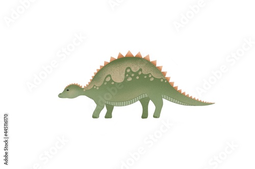 Children's illustration of a dinosaur. stegosaurus icon © Евгения Кузнецова