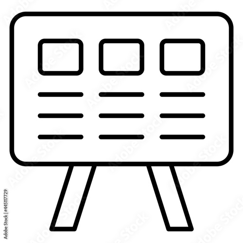 Bulletin board icon in editable style