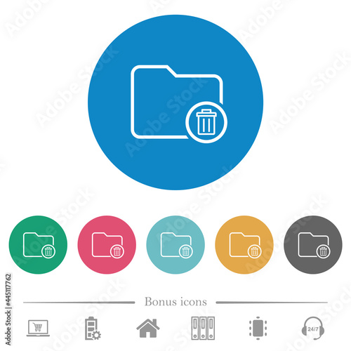 Delete directory flat round icons
