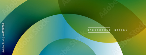 Abstract overlapping lines and circles geometric background with gradient colors