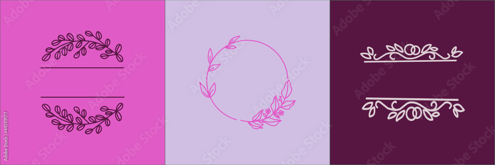 beautiful hand drawn floral geometric frames set beautiful hand drawn floral geometric frames set