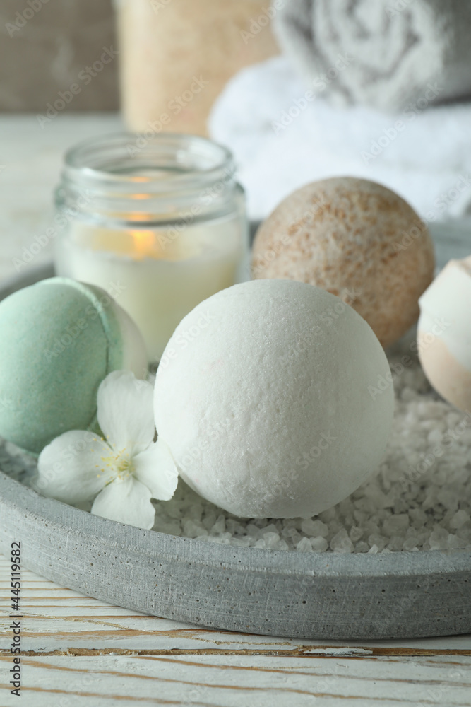 Body care concept with bath balls, close up Body care concept with bath balls, close up