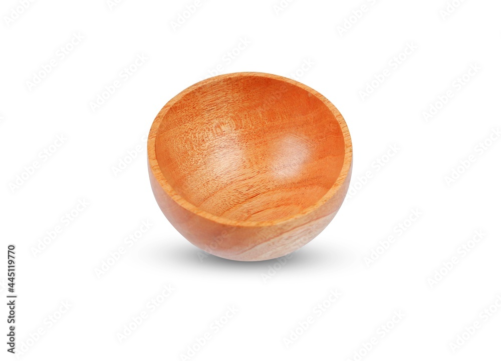 Wooden bowl isolated on a white background Wooden bowl isolated on a white background