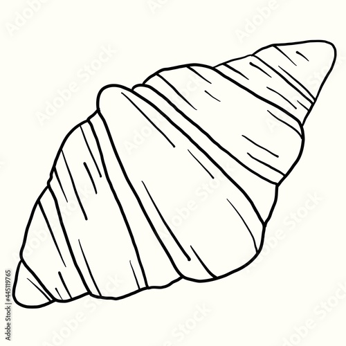 Doodle freehand sketch drawing of croissant bread.