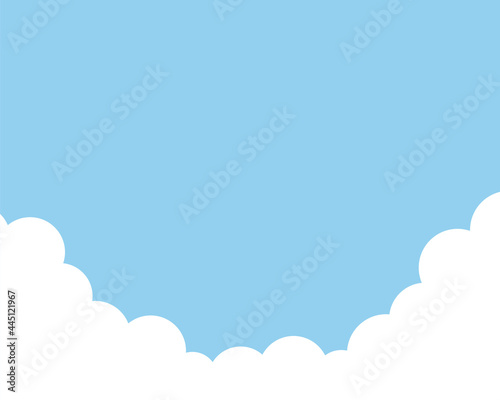 空のシンプルな背景 風景 青空 雲 夏 水彩風 イラスト 青空 晴れ 自然 晴天
