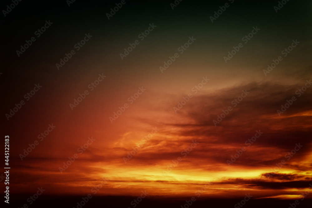 Red dramatic sky at sunset. Sky texture. Abstract nature background