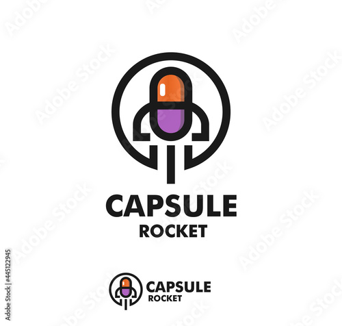 capsule medicine and rocket logo